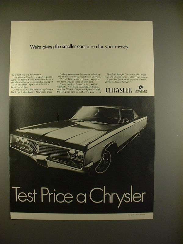 1968 Chrysler Newport 2-Door Hardtop Car Ad!