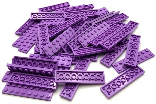 Lego 50 New Medium Lavender Plates 2 x 8 Stud Parts