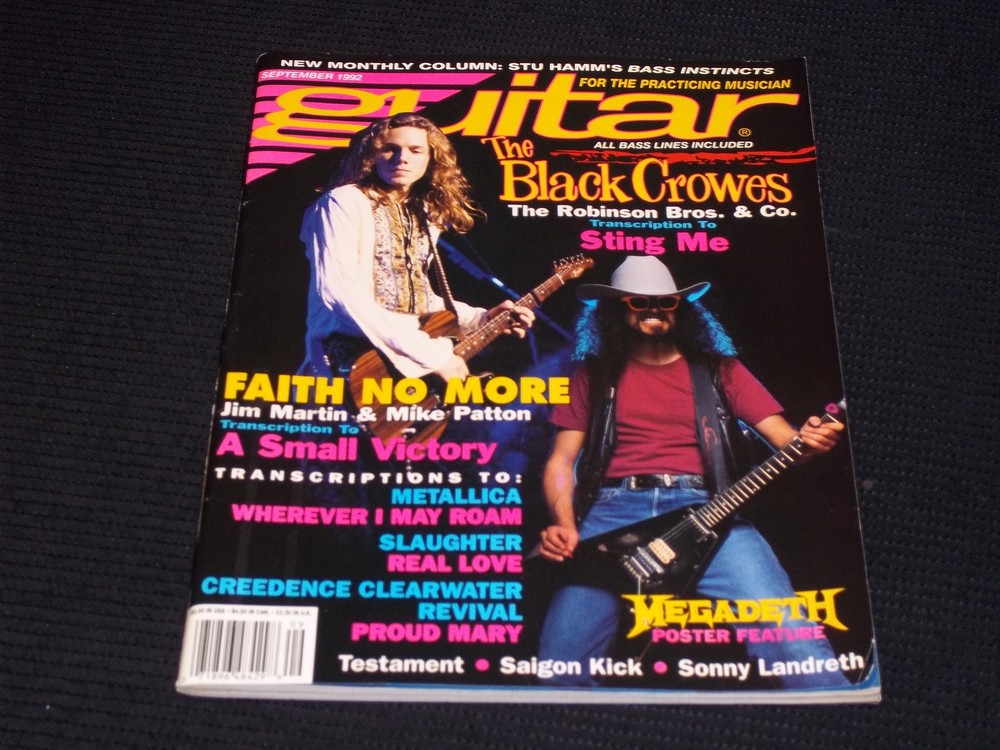 1992 SEPTEMBER GUITAR FOR PRACTICING MUSICIAN MAGAZINE - BLACK CROWES - H 3379