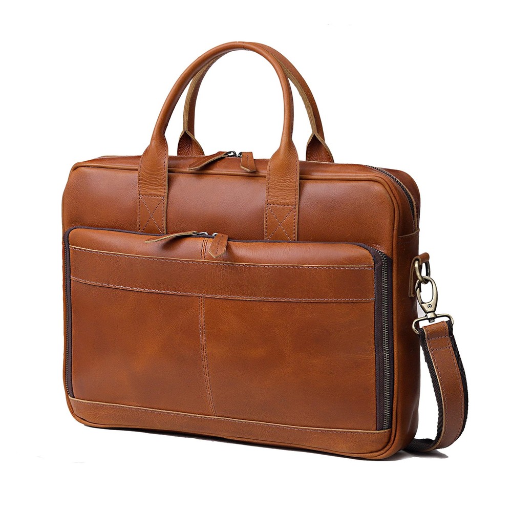 Leather briefcase 18 Inch Laptop Messenger Bags for Men and Women Best Office...