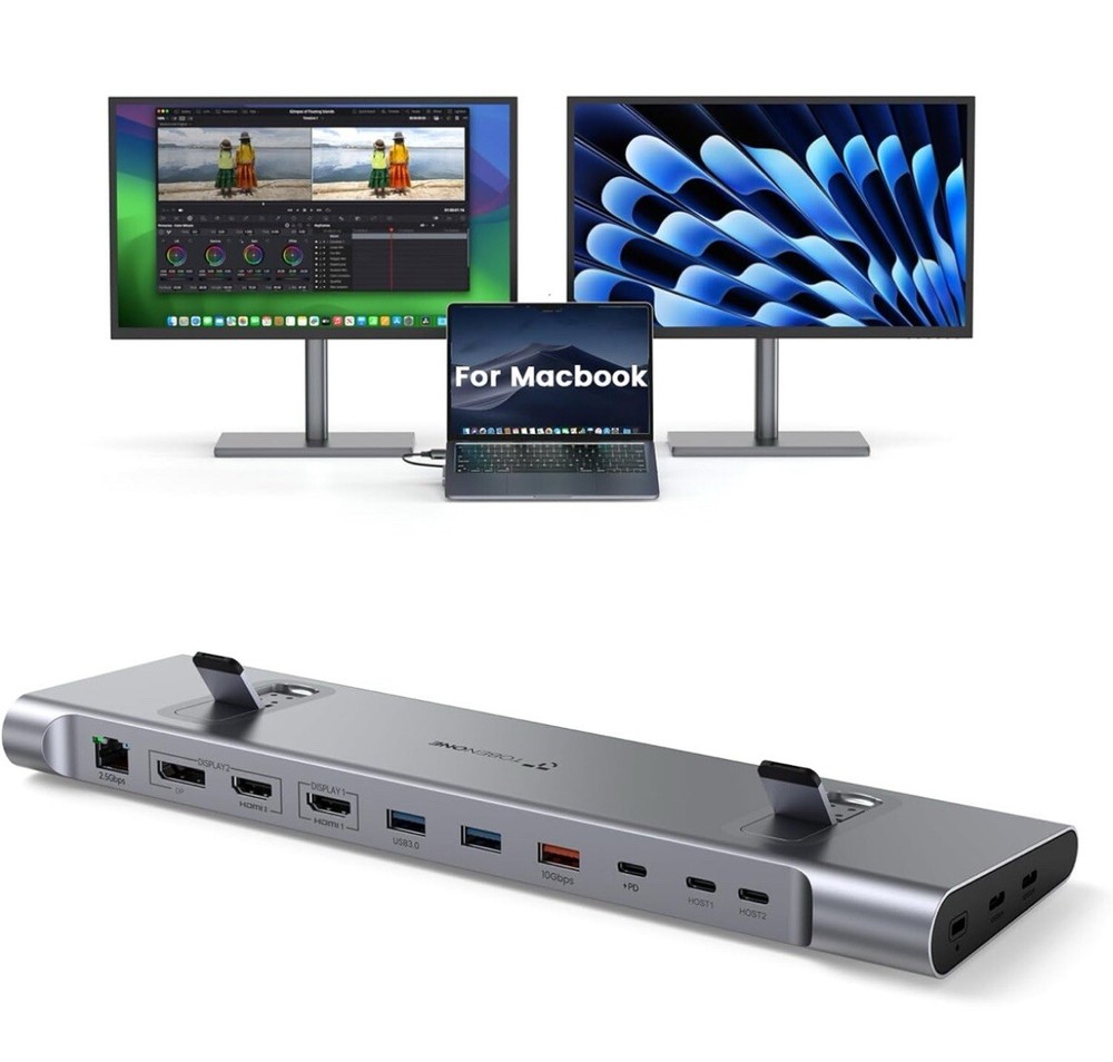 TobenONE MacBook Pro Docking Station Dual 4K