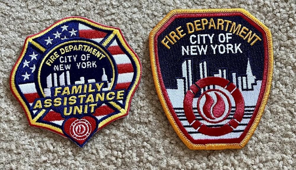 2 FDNY Fire Department Patches - Family Assistance(LAST ONE) & Official