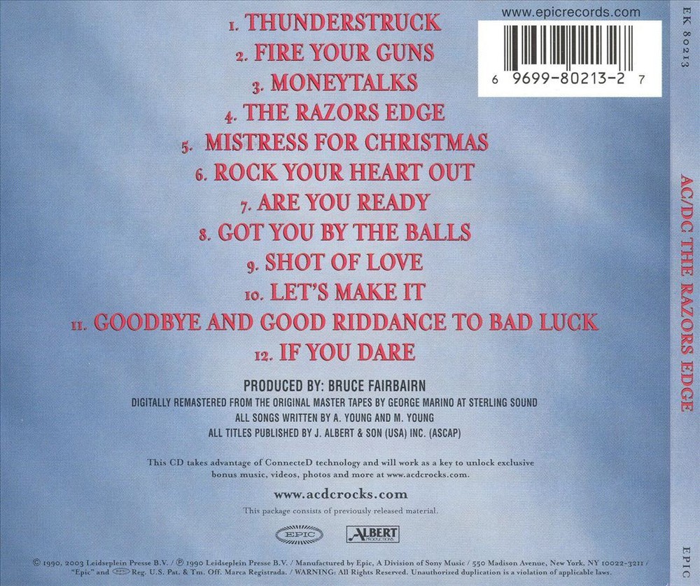 AC/DC RAZOR'S EDGE NEW CD