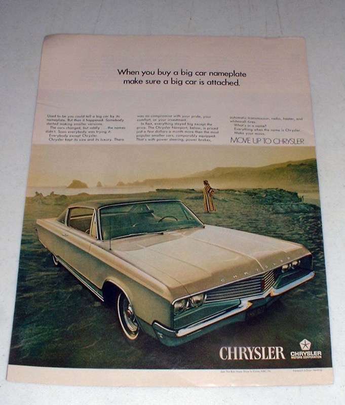 1968 Chrysler Newport 2-Door Hardtop Car Advertisement