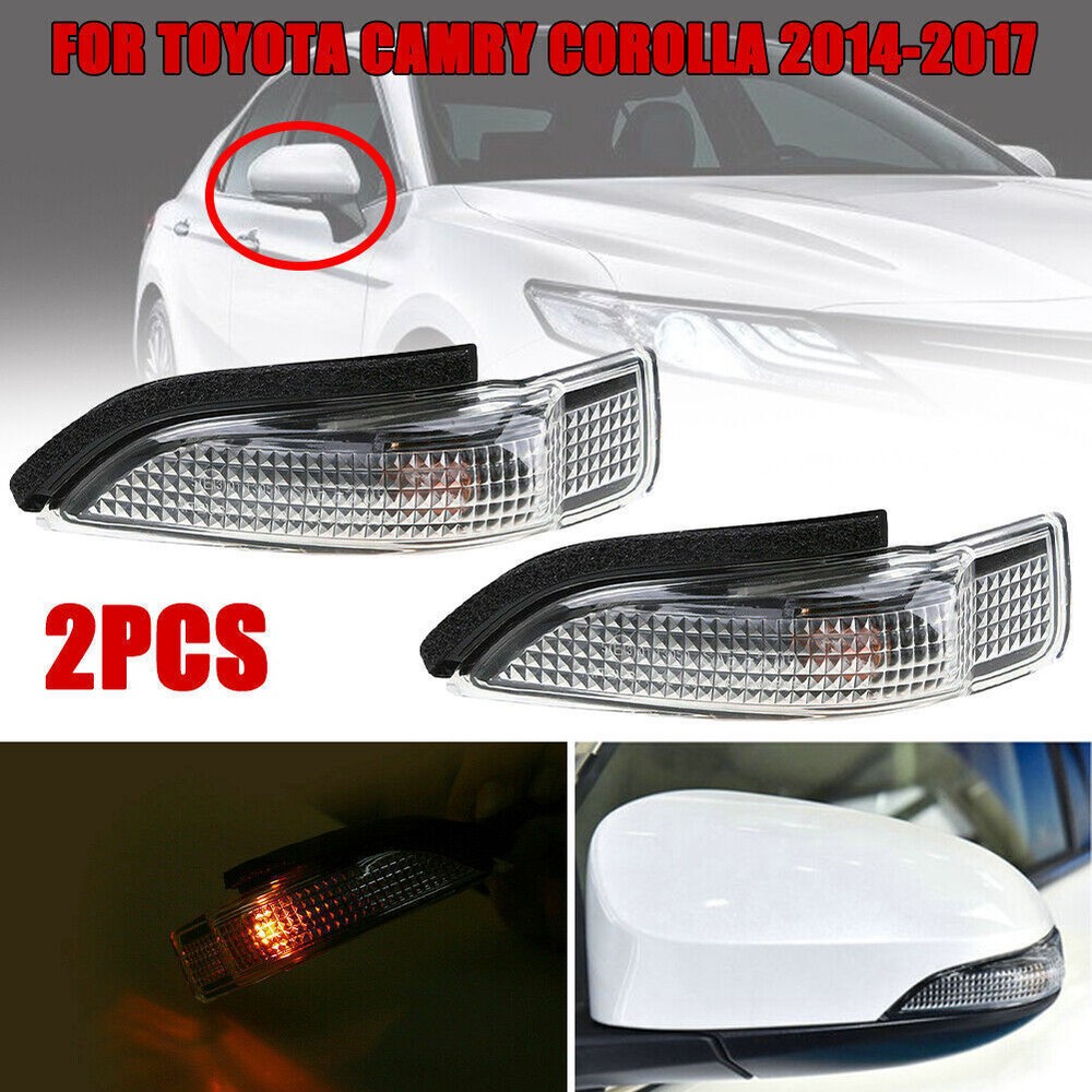 2Pcs Car Side Mirror Turn Signal Lights Lamp for Toyota Camry Corolla 2014-2018