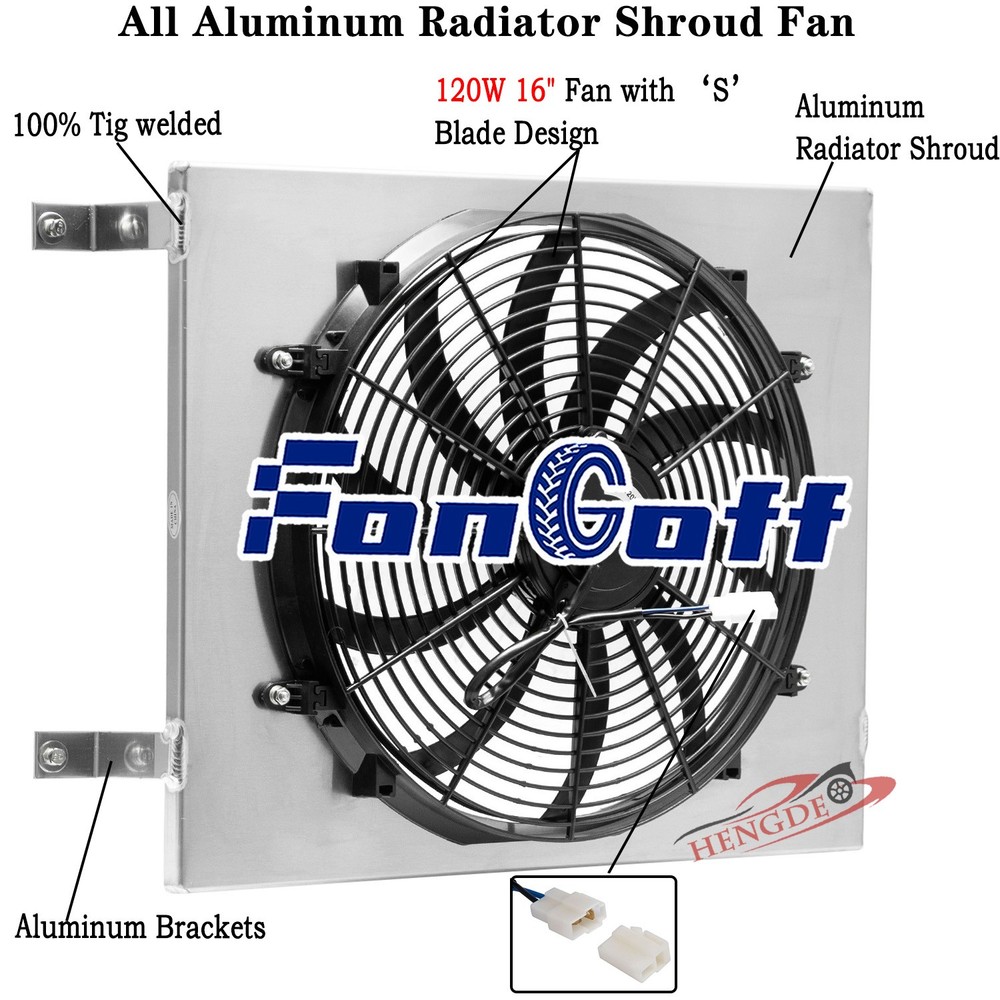 Aluminum Shroud + 16'' Fan Fit 1963-1969 1968 Dodge Dart Charger Mopar V8 CC1635