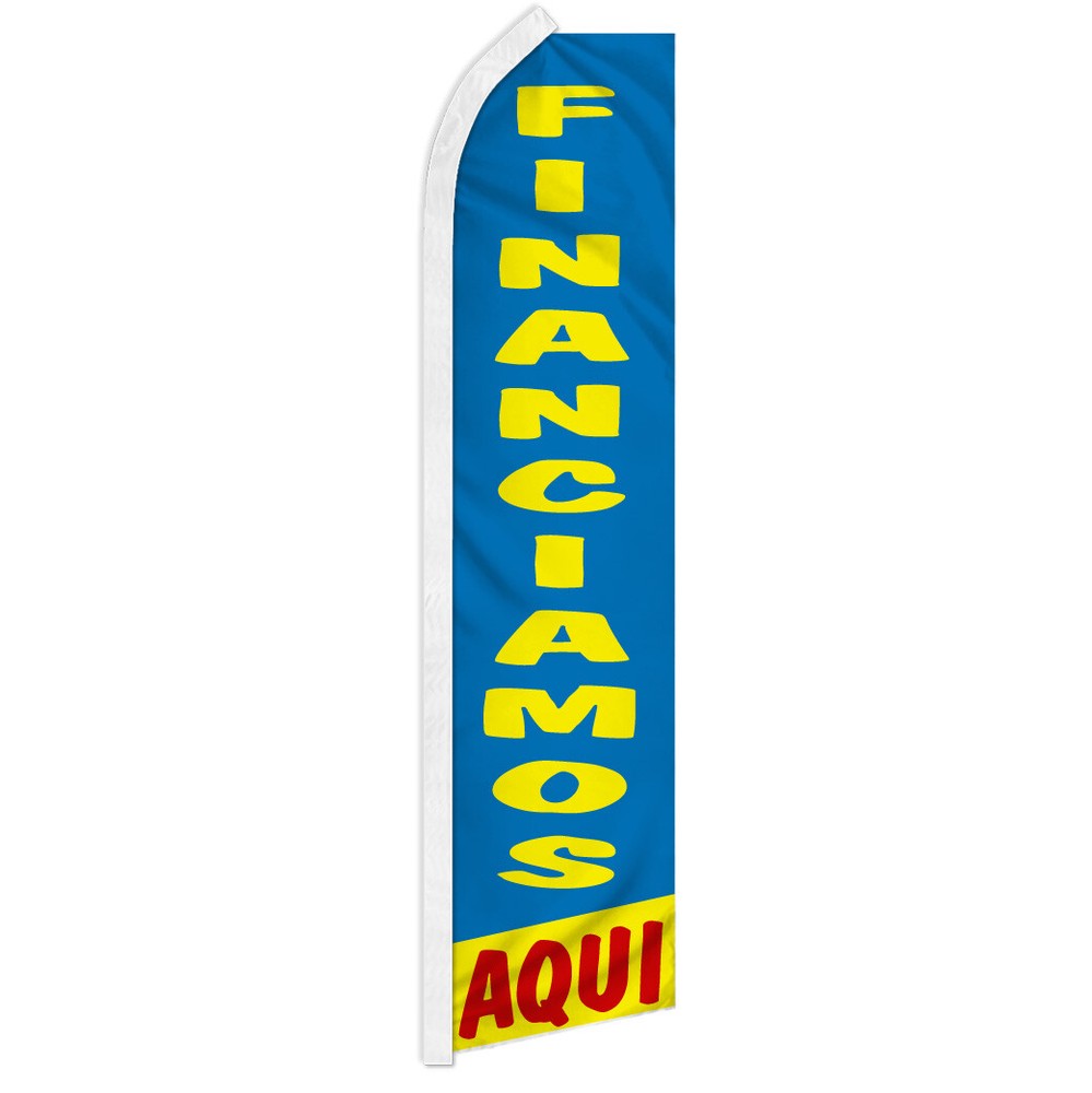 Financiamos Aqui - Eye-Catching Swooper Feather Flutter Flag for Advertising - Get Financing Here!