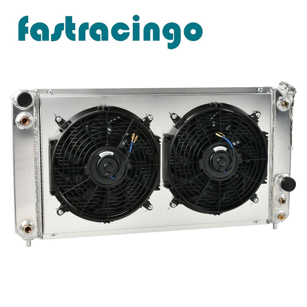 For 1996-2005 Chevy S10 Blazer 4.3L V6 3 Row Aluminum Radiator & Shroud Fan