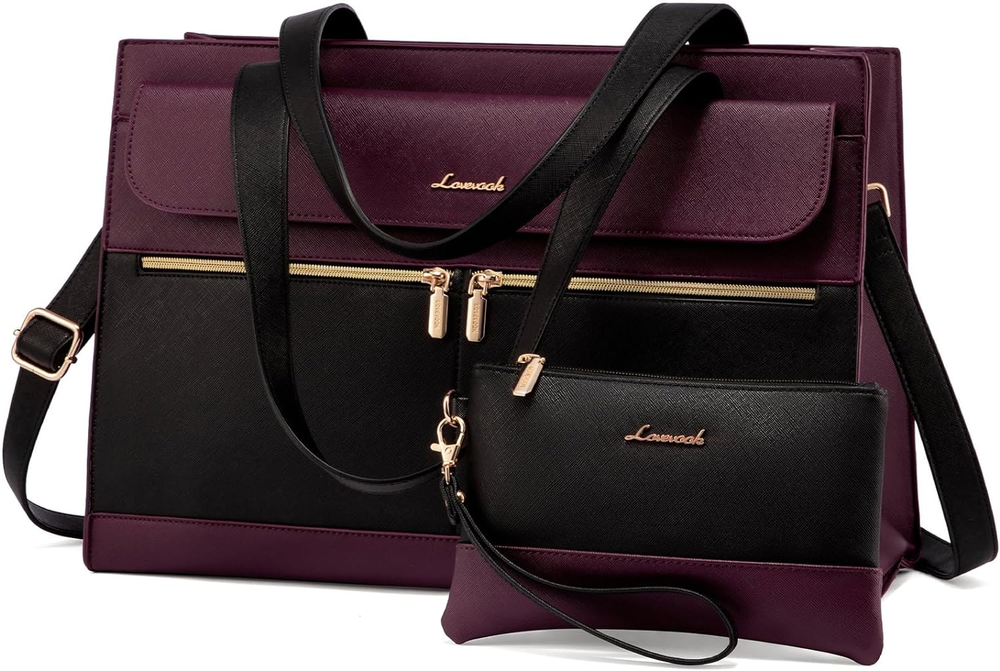 Laptop Bag for Women 15.6 Inch Tote Work Professional Leather Computer Briefcase