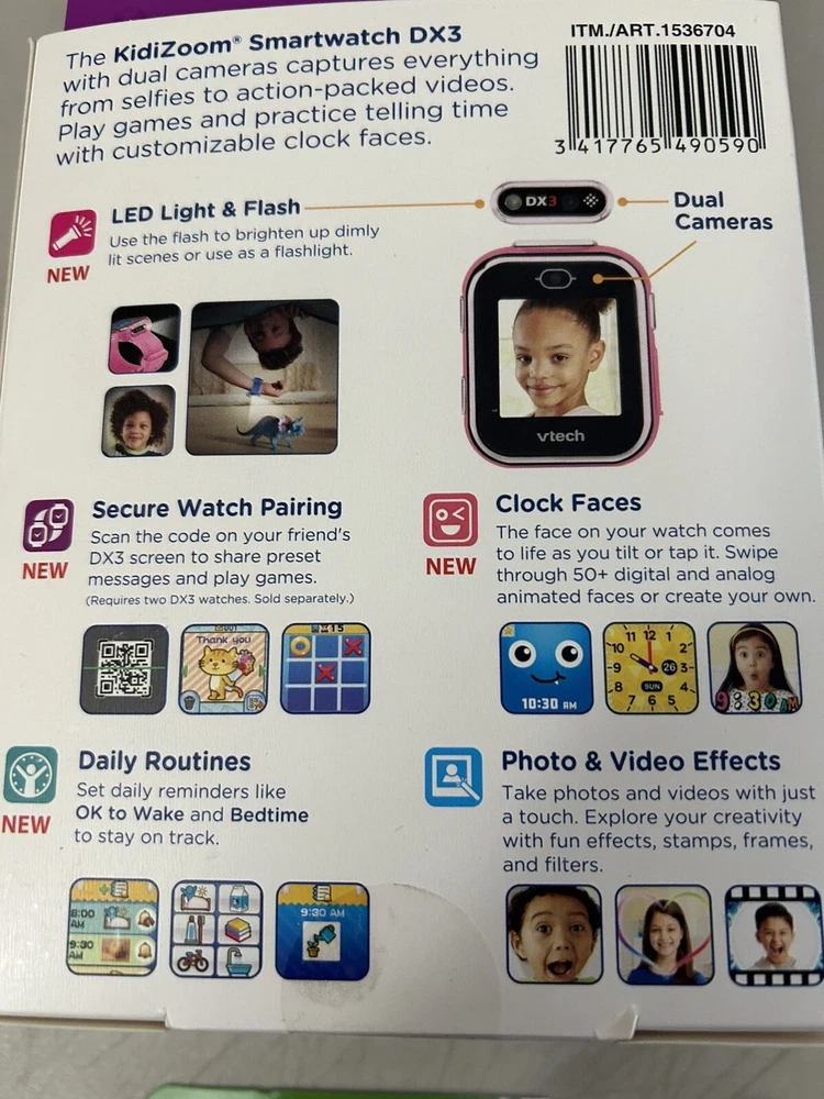 Vtech Kidizoom Smart Watch DX3 Smartwatch for Kids. Touch Screen, Pink.