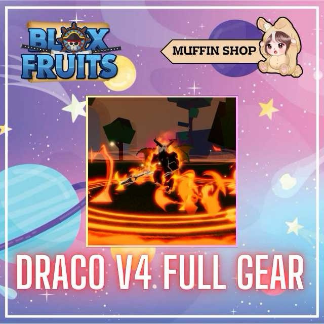 🟢 Online | Draco Dragon Race V4 Full Gear Max Lvl | Blox Fruits | Join Discord
