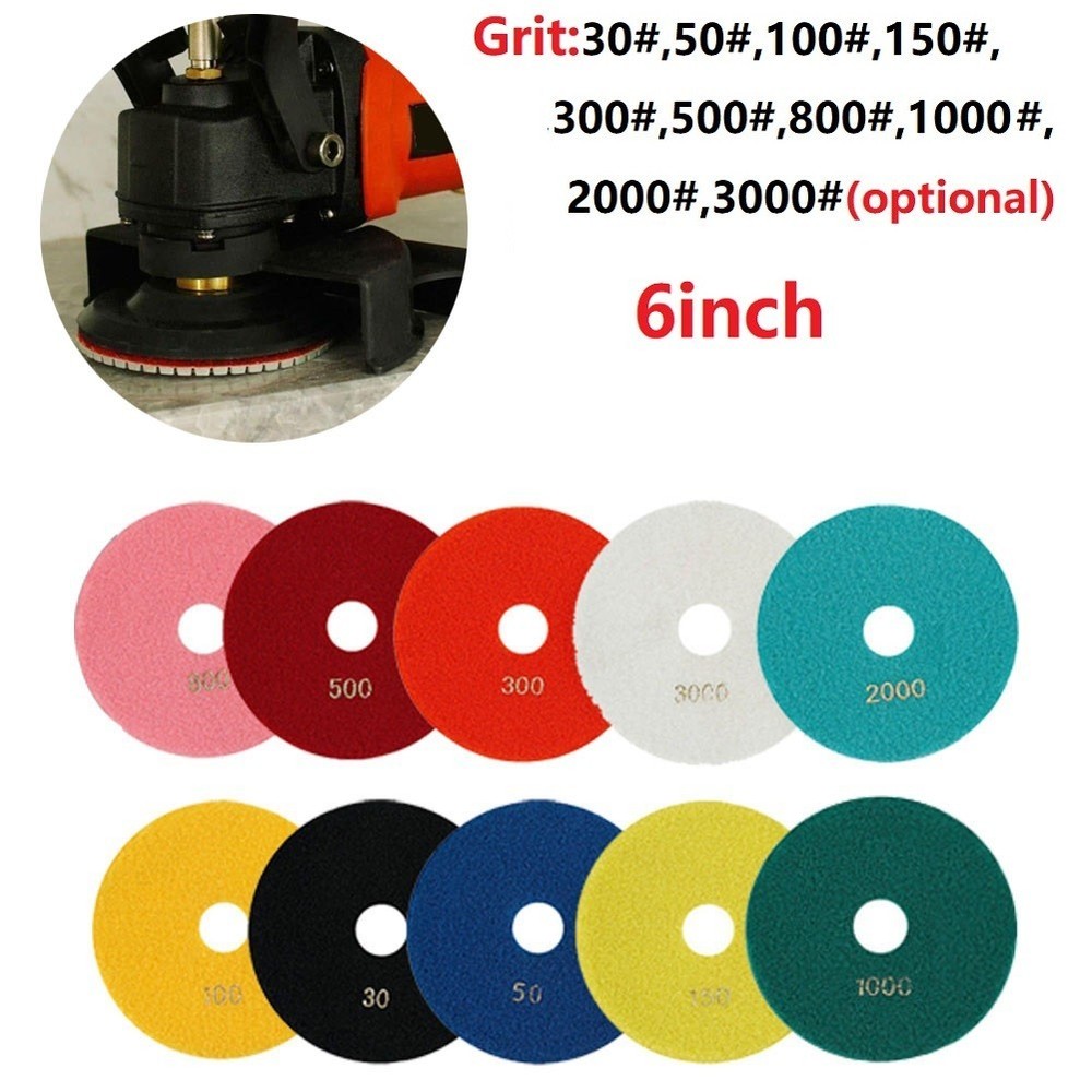 6 Inch 150mm Dry/wet Diamond Polishing Pads Flexible Grinding Discs For Granite