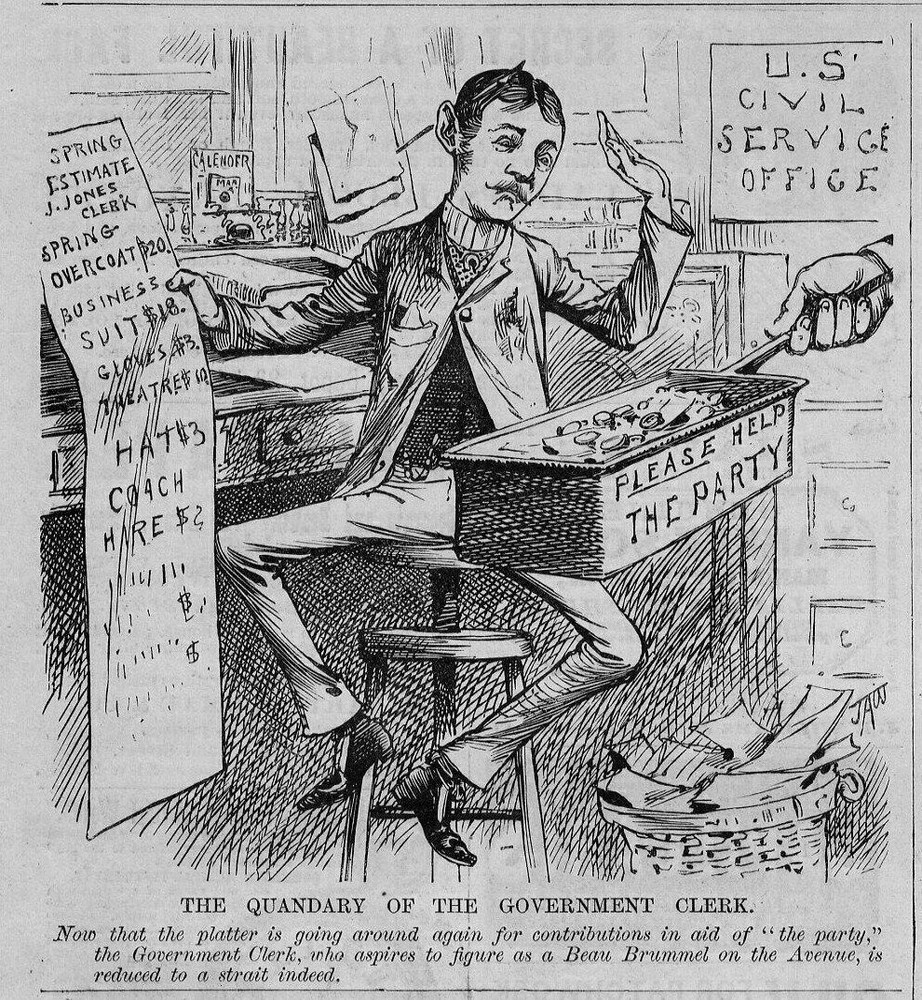 UNITED STATES CIVIL SERVICE OFFICE QUANDRY OF THE GOVERNMENT CLERK CONTRIBUTIONS