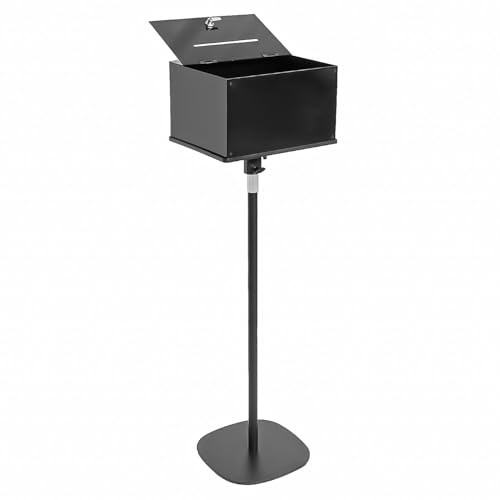 Heavy-Duty Locking Floor-Standing Suggestion and Voting Box for Charitable Use