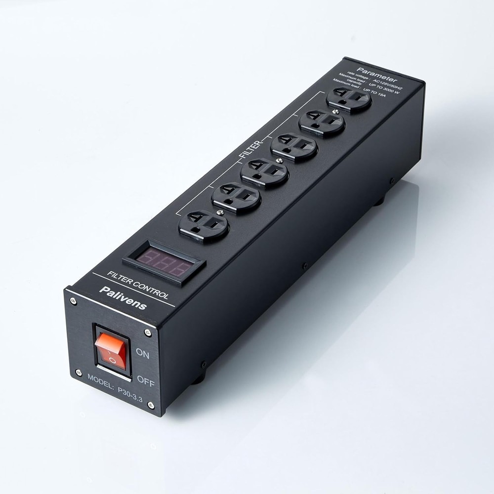 AC Power Filter Power Conditioner with Display, 4 Ways Power Socket, Line Con...