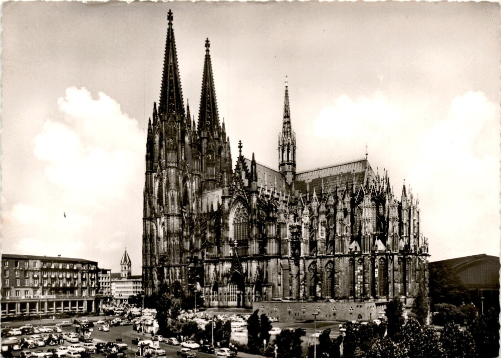 Echt Foto, KÖLN AM RHEIN, Dom-Südseite, Bahnh Postcard