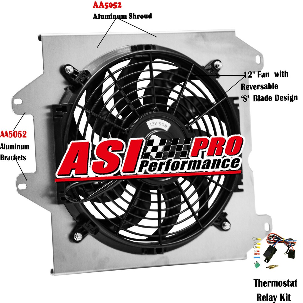 Aluminum Shroud Fan+Relay Fit For 92-00 Honda Civic DEL SOL EK EX D15 Integra GS
