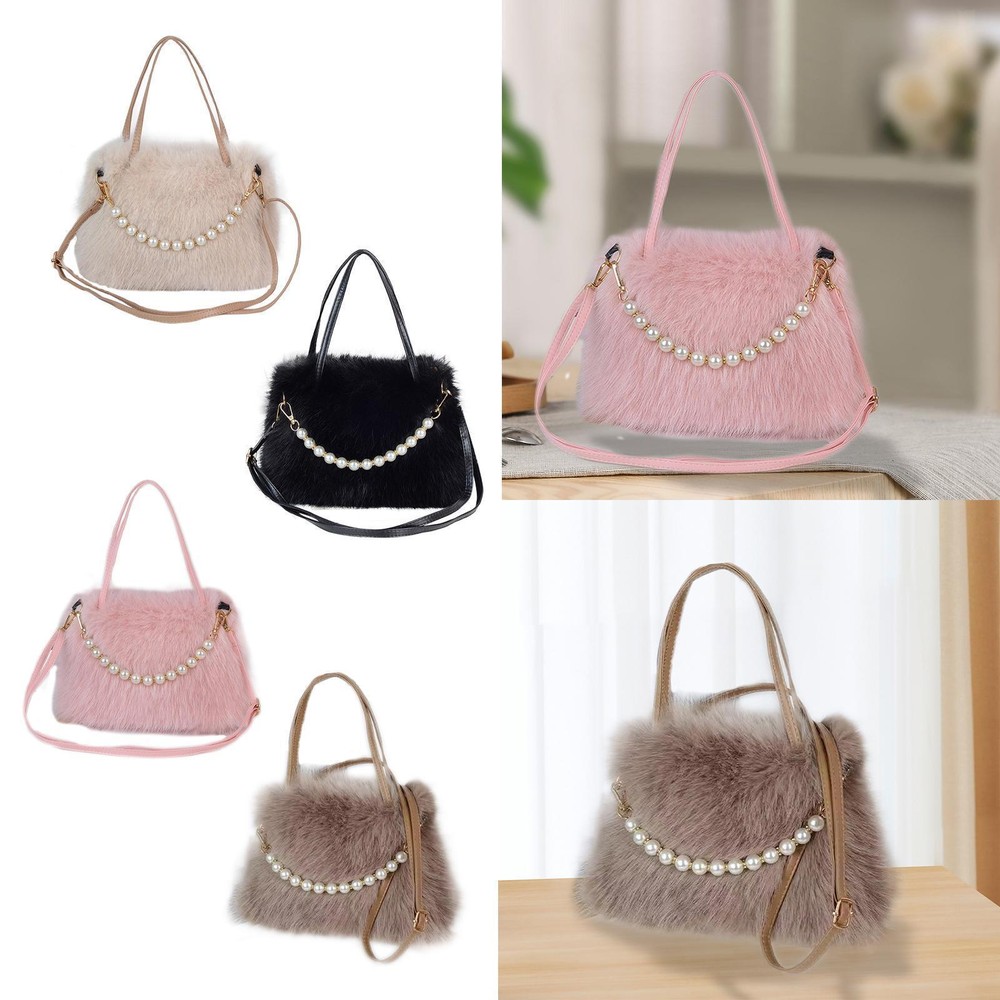 Womens Plush Bag Trendy Tote Bag Crossbody Bag for Shopping Dating Commuting