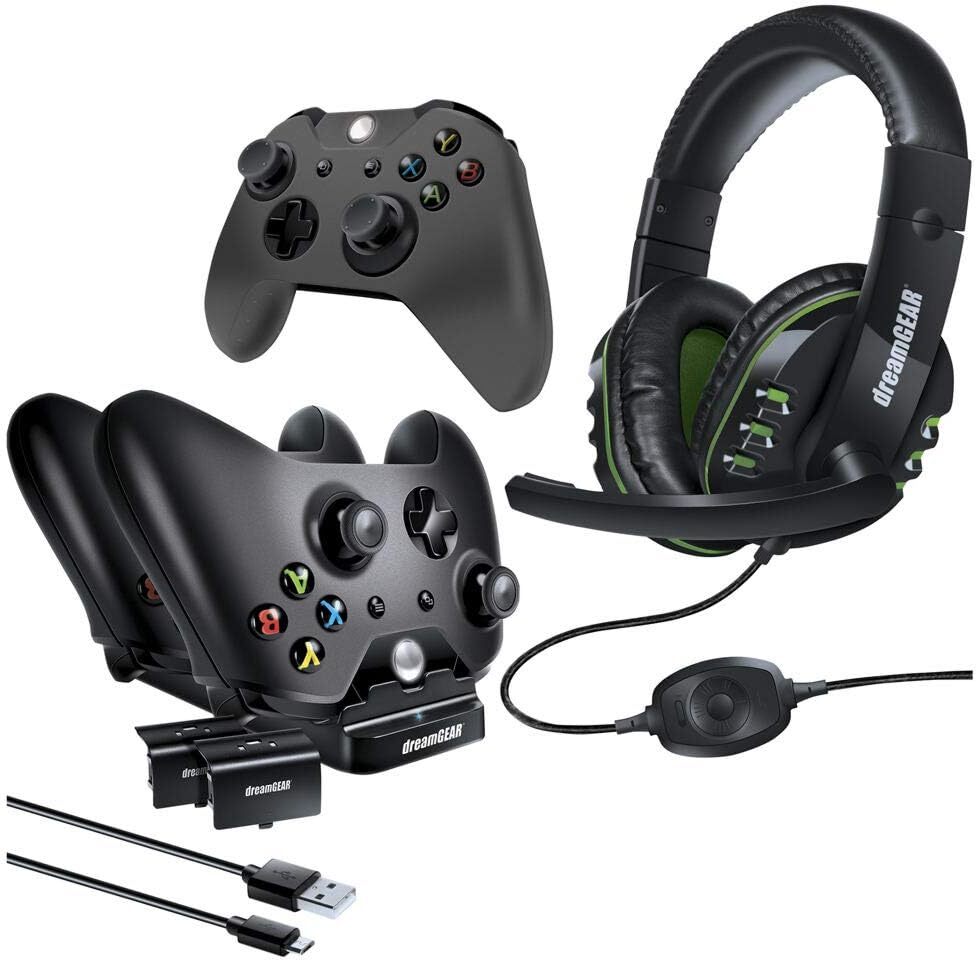 **8-in-1 XBOX ONE Gaming Kit with Charging Dock, USB & Headset by dreamGEAR**  