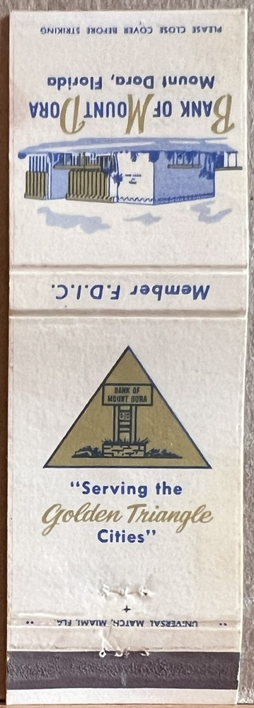 Vintage Bank of Mount Dora Florida Matchbook Cover-image