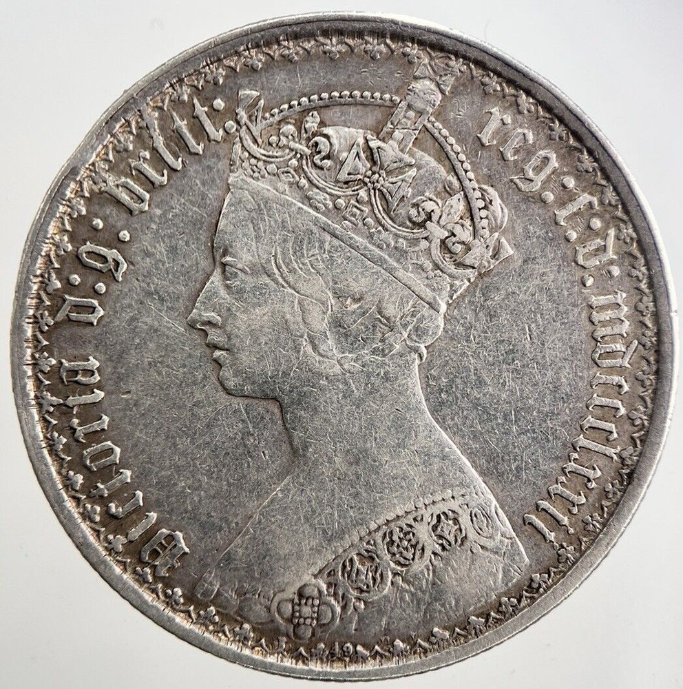 Victoria Gothic Florin Silver Coin | Fine Collectable Grade | a5280