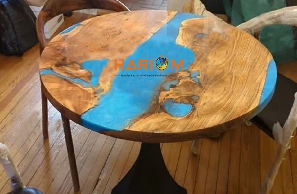 Blue Epoxy Resin Table Top River Designer Table Top Unique Epoxy Table Top Decor