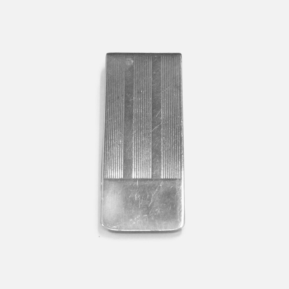 Tiffany & Co Vintage 90s Sterling Silver Money Clip with Stripe Pattern