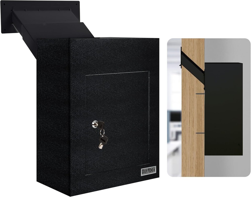 D700 Secure Through the Wall Mailbox with Tubular Key Lock in Black