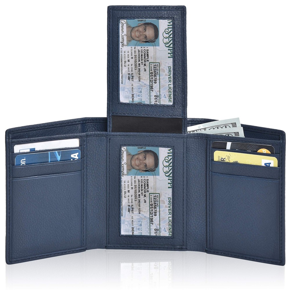 Handcrafted RFID Leather Wallet For Men, Sleek Trifold Front Pocket Wallet wi...