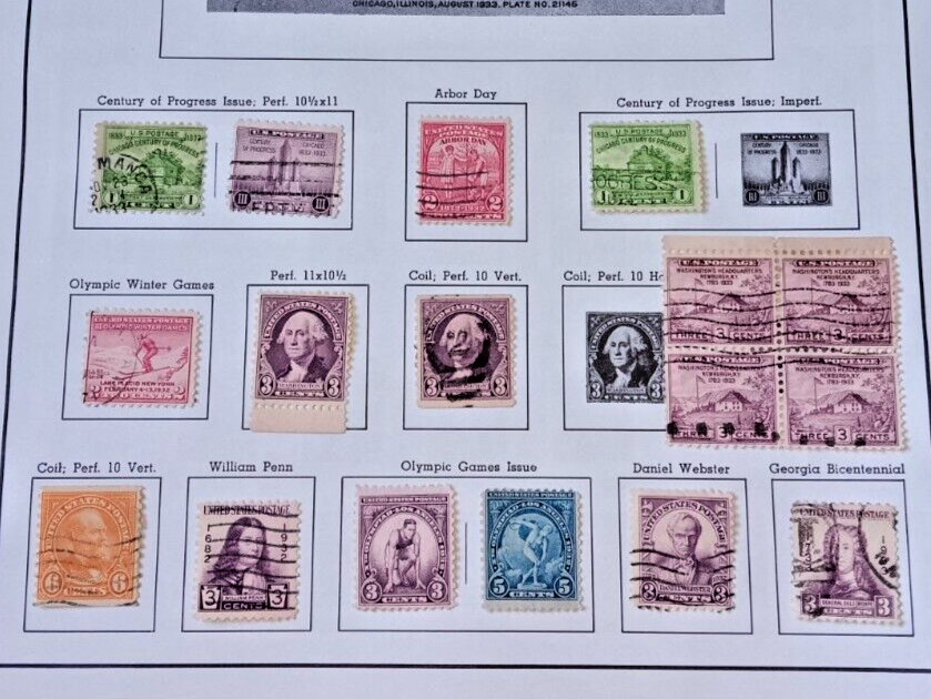 U.S. 1916-33 mint and used on album pages                     stock #531