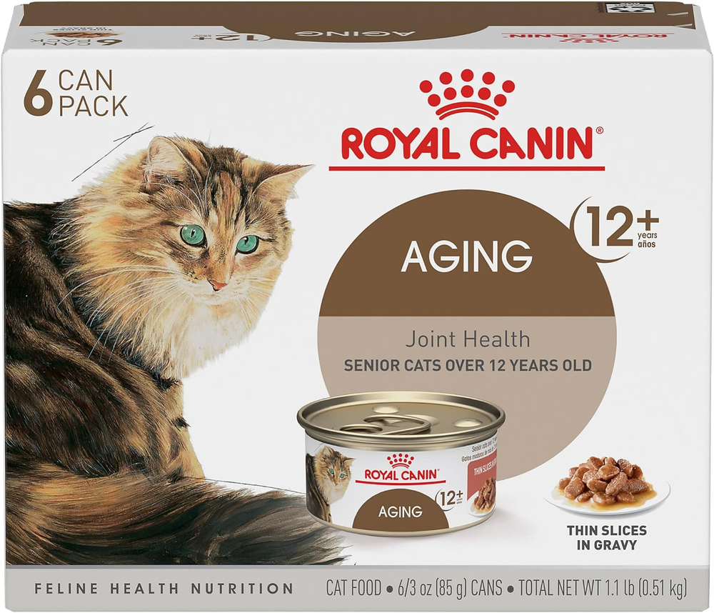 Aging 12+ Thin Slices in Gravy Canned Cat Food, 3 Oz Can (6-Pack)-image