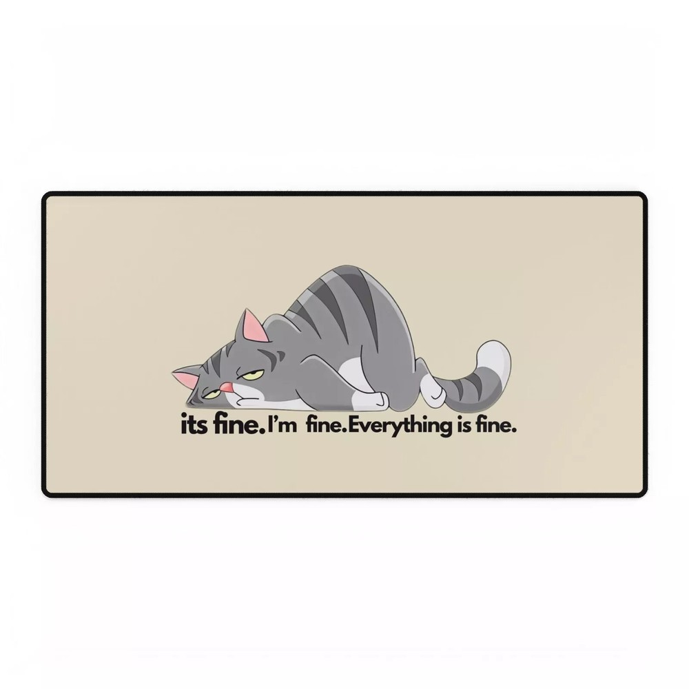 Desk Mats, Im Fine Funny Mousepad Office Decor Work from Home Gift Coworker Gift-image