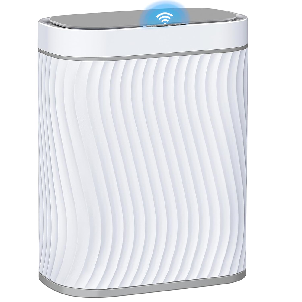 Bathroom Small Trash Can with Automatic Touchless Lid 2.6 Gallon Smart Garbag..
