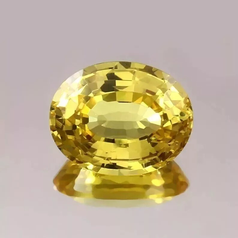 10-12Ct Natural Yellow Sapphire Oval Loose Gemstone EGL Certified