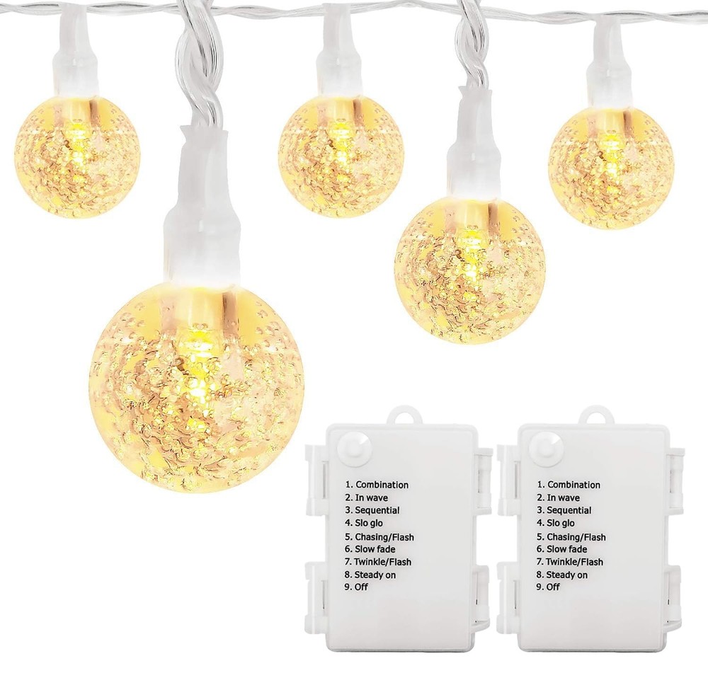 33ft Waterproof Outdoor LED String Lights Battery Powered