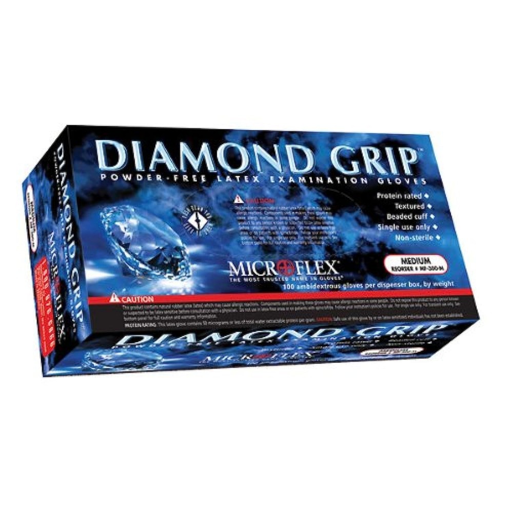 MICROFLEX Diamond Grip MF-300 Exam Gloves Size S Natural Box of 100
