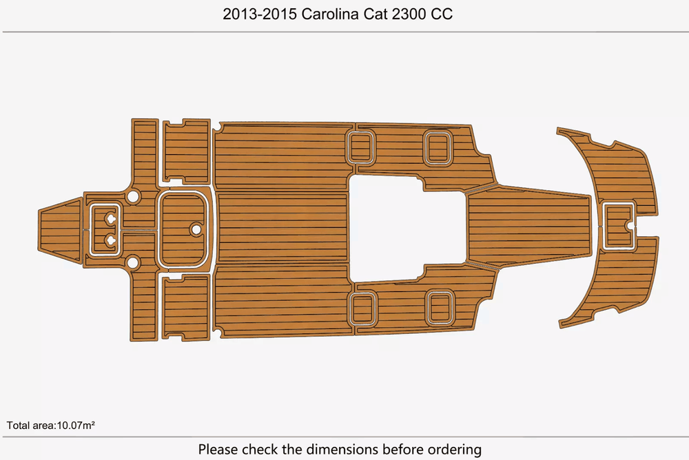 2014 Carolina Cat 2300 CC  Cockpit Bow Boat EVA Pad Teak Deck Faux Flooring Mat