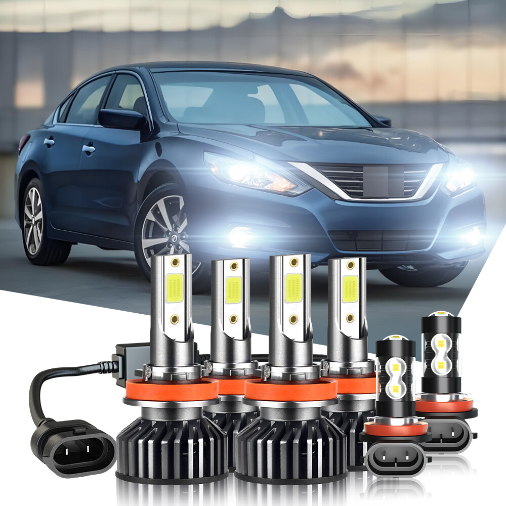 6pc de bombillas LED de faros Luces antiniebla para For Nissan Altima 2007-2017
