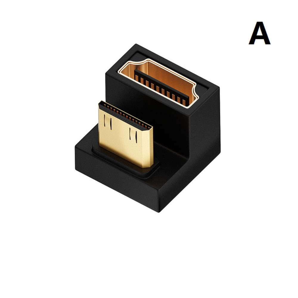 Durable 8K U Shape Mini HDMI to HDMI Adapter 180 Degree Male