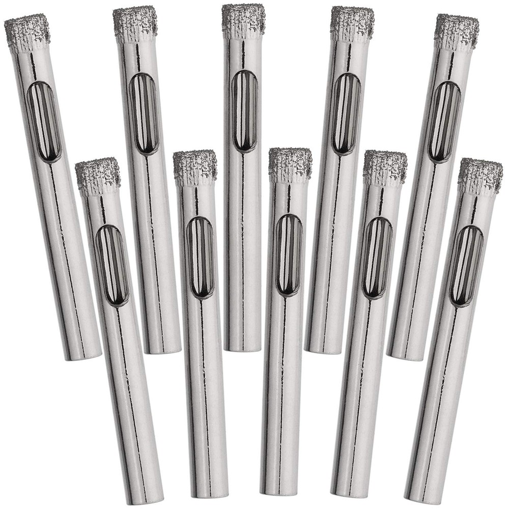10 Pack Diamond Drill Bit Set, 6mm (1/4inch) Small Diamond Hole Saw Kit for G...