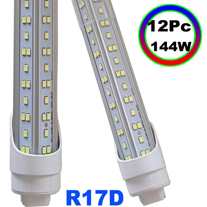 12 Pcs 8Ft Led Tube Light Bulbs 144W 8Foot R17D HO Led Shop Light 18000LM 6500k