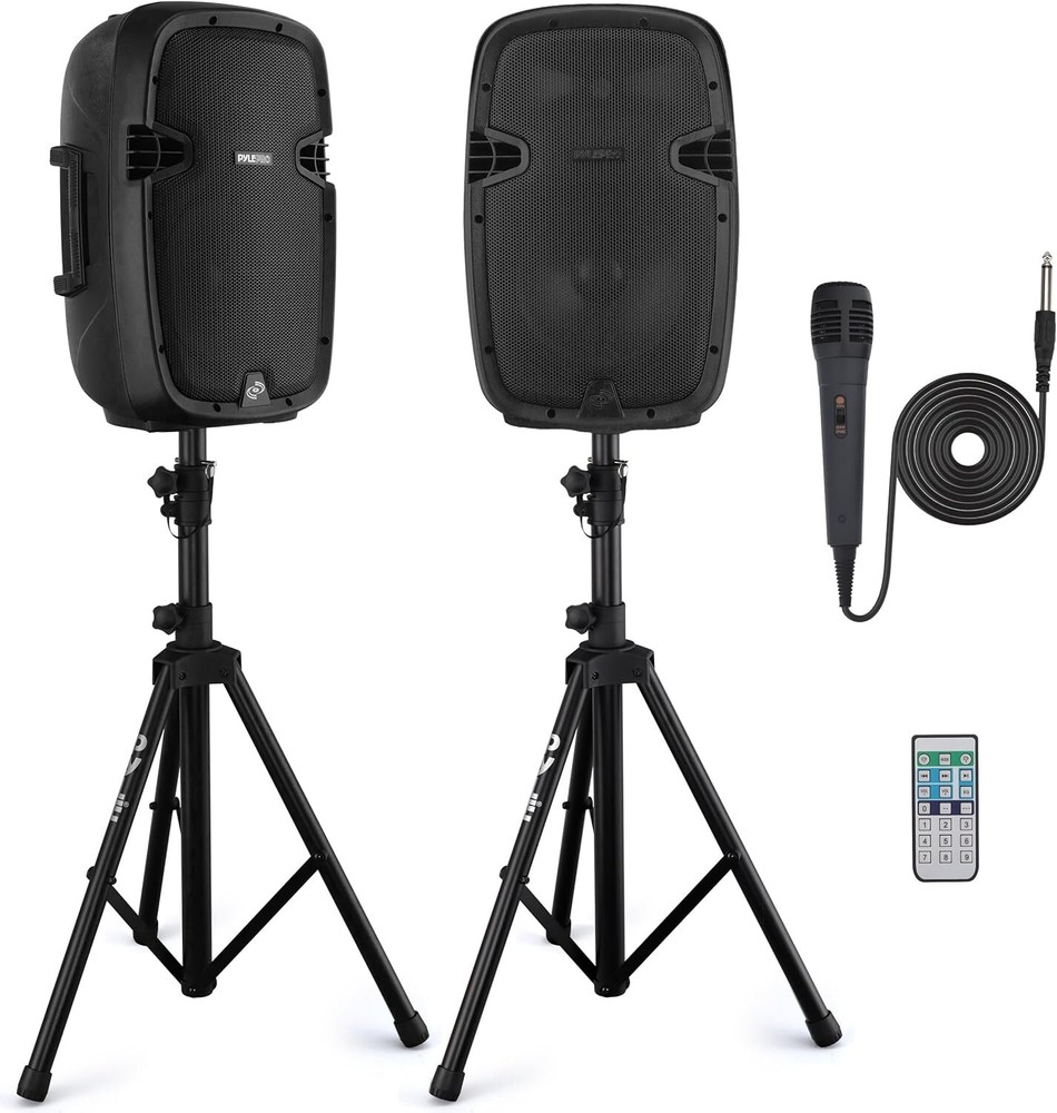 Outdoor Sound Speakers with Stand Bluetooth Wireless Portable PA System 1000W...