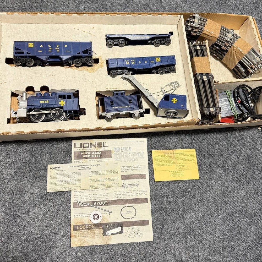 Lionel 61501 Midland Freight O27 Gauge Electric Train Set Santa Fe 8512 Boxed