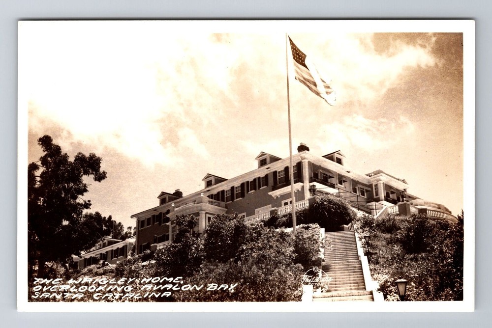Santa Catalina CA-California, RPPC, Wrigley Home Avalon Bay, Vintage Postcard