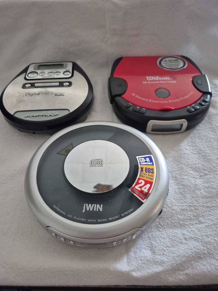 Lot Of 3, Portable CD Players, Non Working, FOR PARTS ONLY