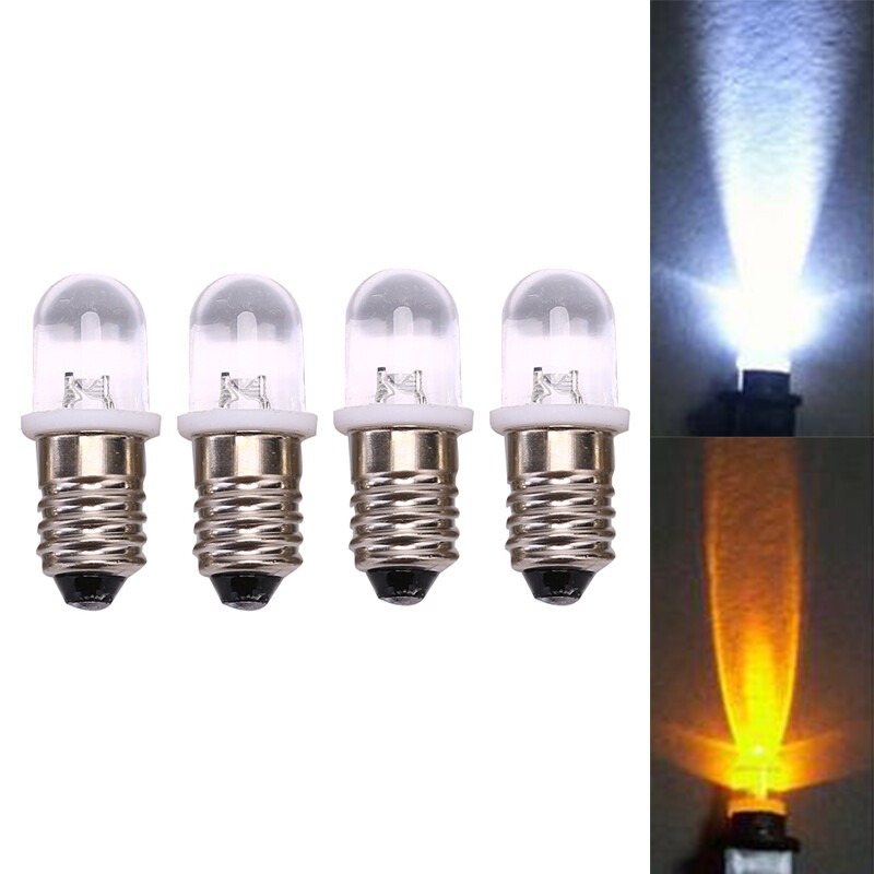 5pcs E10 LED Bulbs DC 3V 4.5V Instrument Indicator Flashlight Replacement