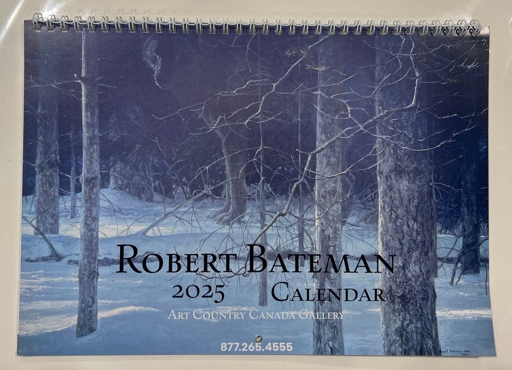 Robert BATEMAN 2025 BIG Calendar Brand New Owl Wolf Tiger Bears Songbirds 11x17