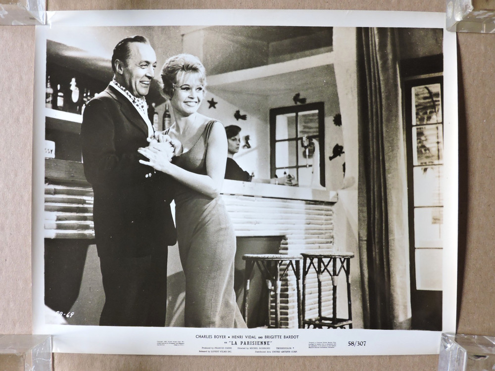 Brigitte Bardot with Charles Boyer original busty photo 1958 La Parisienne