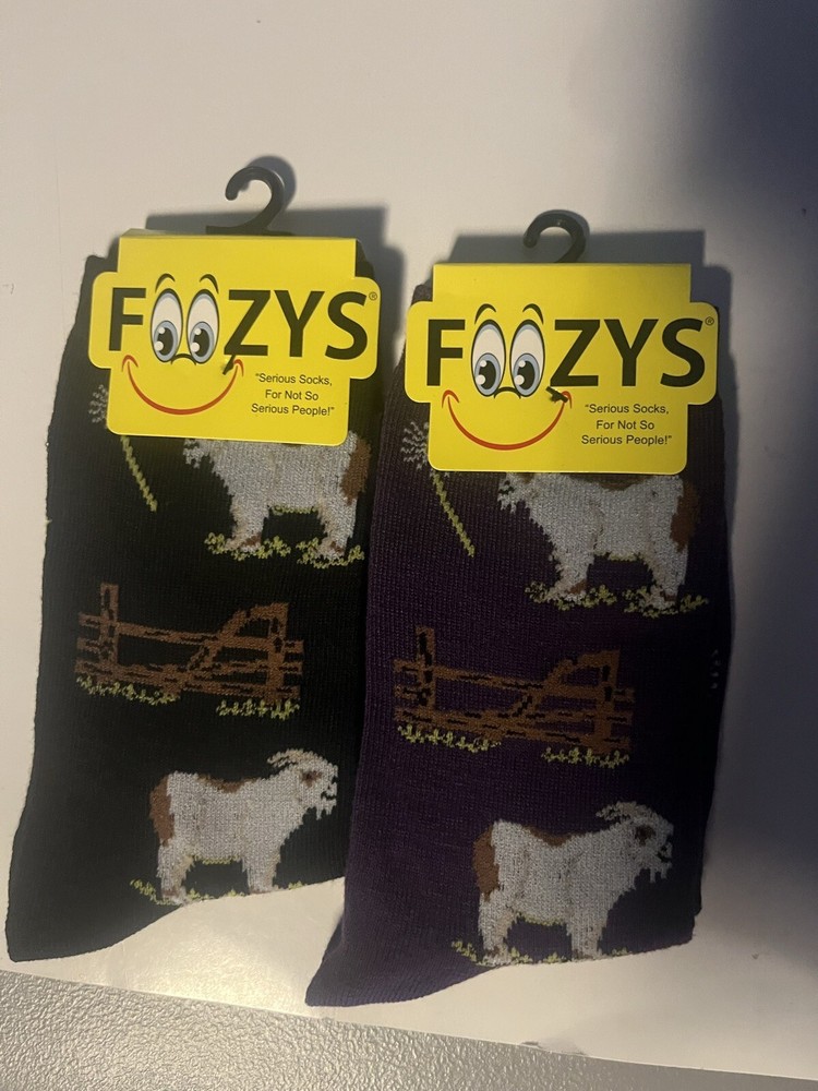 Billy Goat Farm Mountain Milk Goats Cute Animal 2 Pairs Foozys Women's Socks