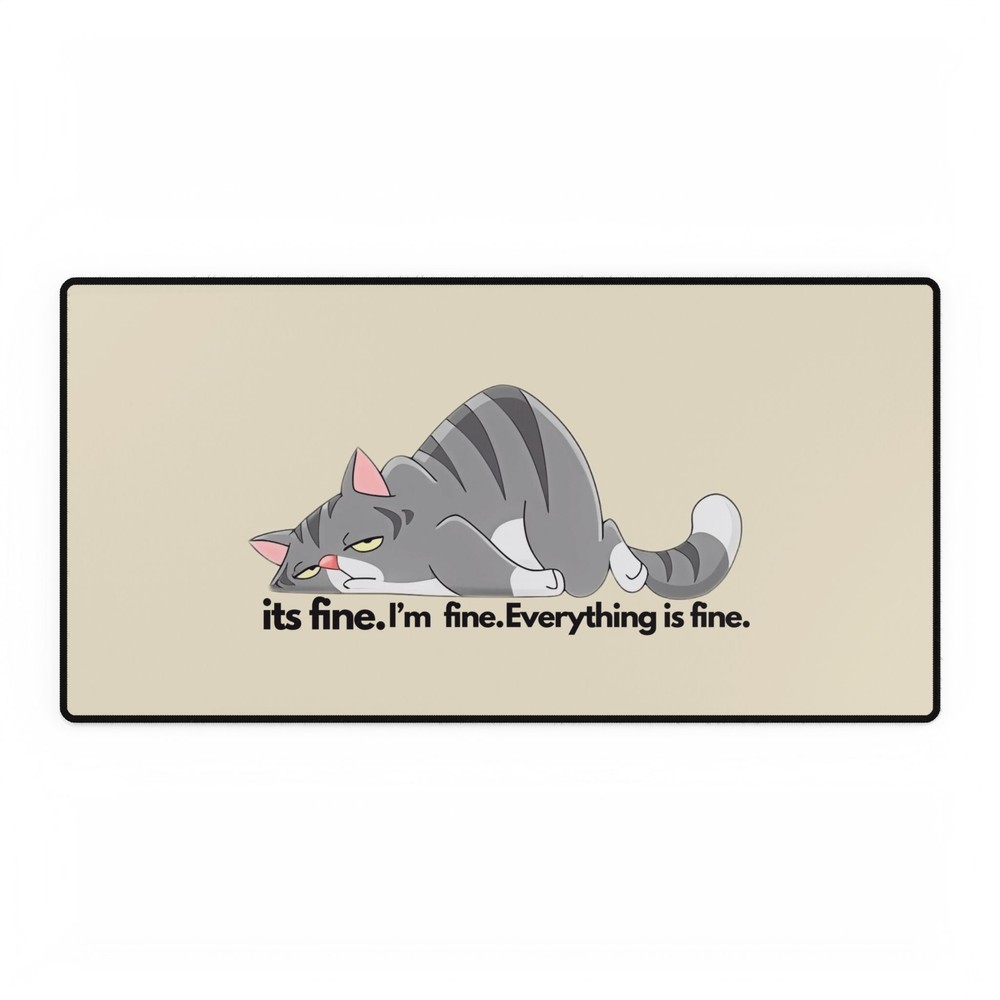 Funny Im Fine Desk Mat - Coworker Gift & Work from Home Office Decor Mousepad  -image